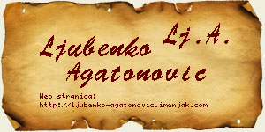 Ljubenko Agatonović vizit kartica
